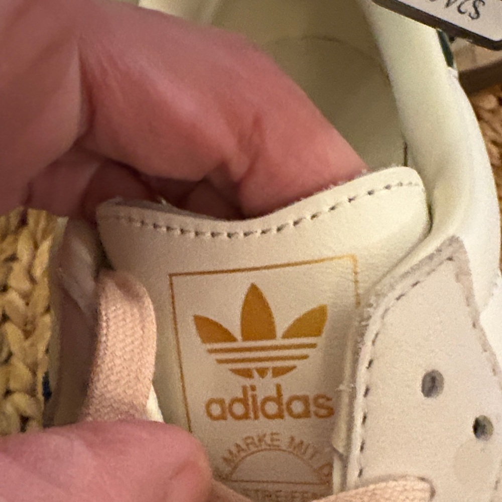 adidas Samba White and Green Athletic Shoes - Picture 5 of 10